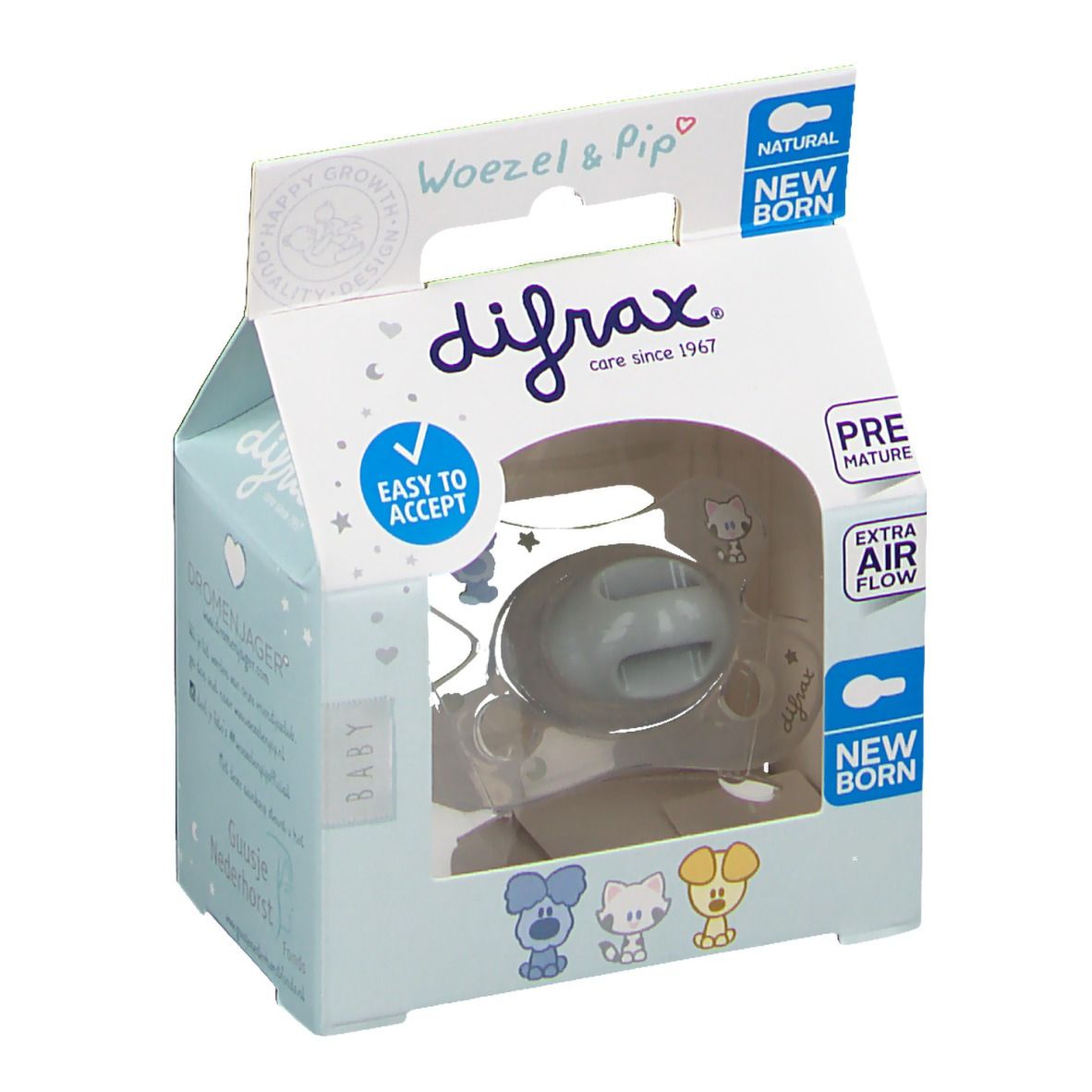 Difrax Sucette Natural Woezel & Pip Newborn