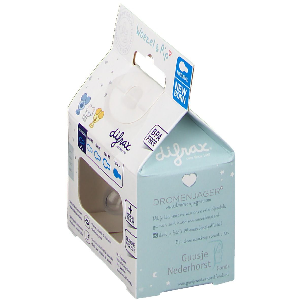 Difrax Sucette Natural Woezel & Pip Newborn