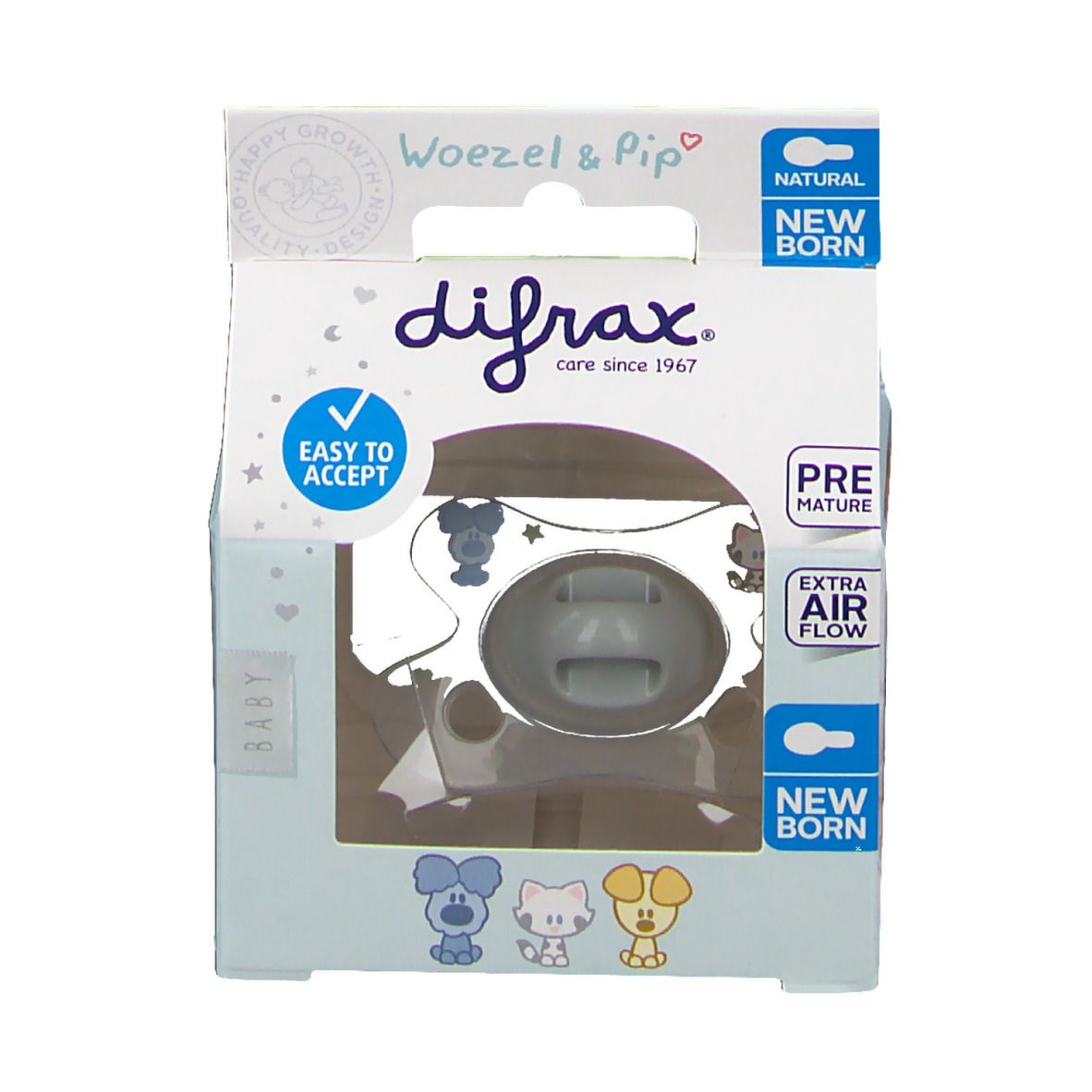 Difrax Sucette Natural Woezel & Pip Newborn