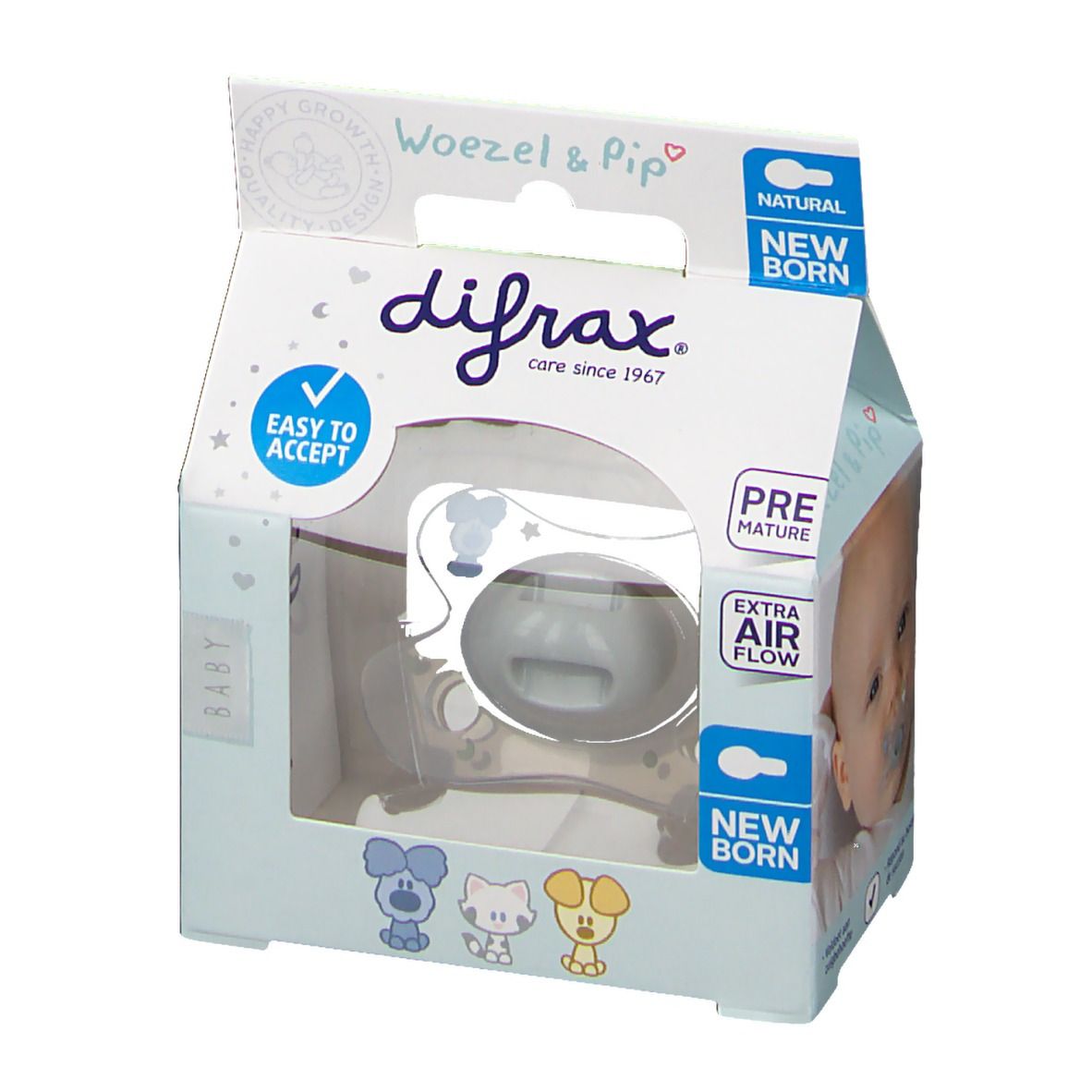 Difrax Sucette Natural Woezel & Pip Newborn