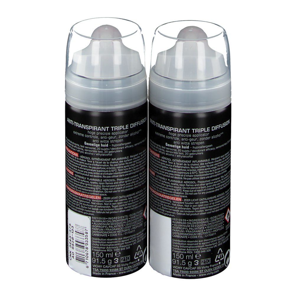 Vichy Homme Deodorant Anti-Transpiratie Triple Diffusion 72h Duo
