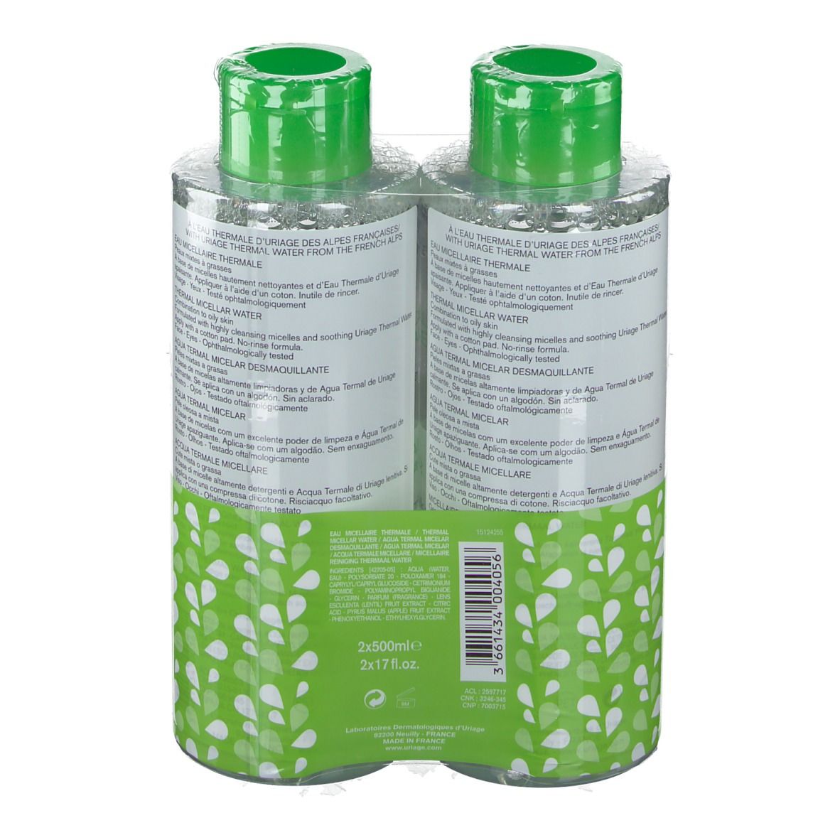 Uriage Eau Micellaire Thermale Peaux Mixtes à Grasses DUO