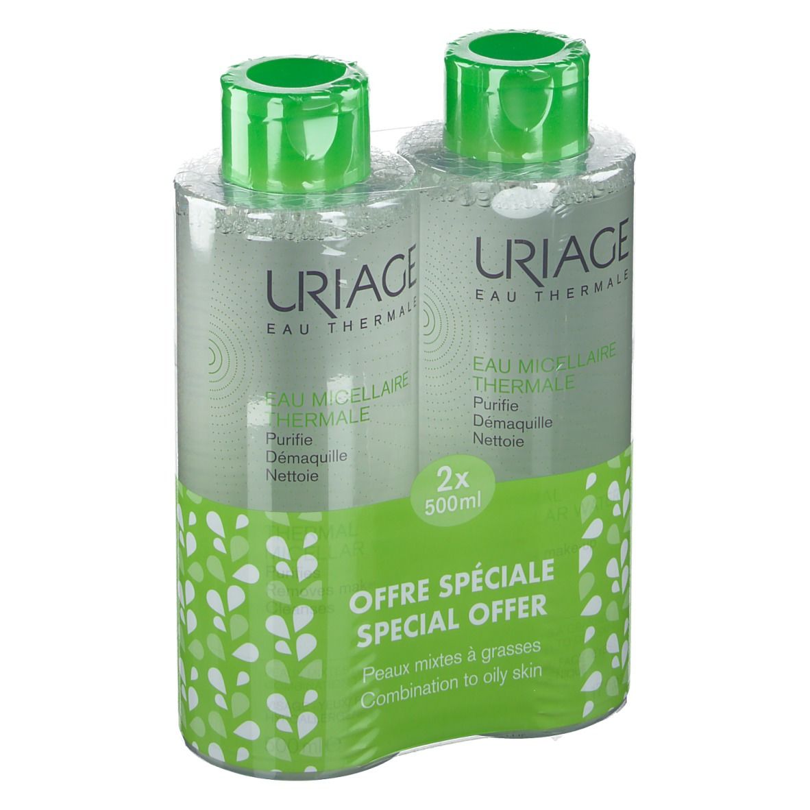 Uriage Eau Micellaire Thermale Peaux Mixtes à Grasses DUO