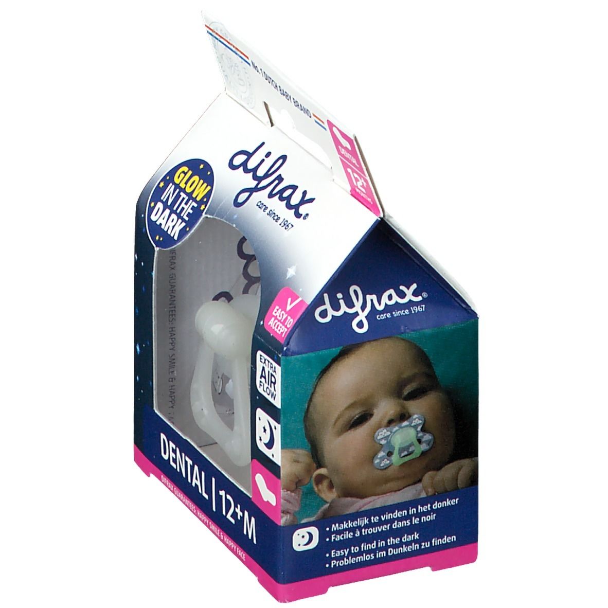 Difrax Fopspeen Sleepy Timo Dental Glow in the Dark 12 Maanden+