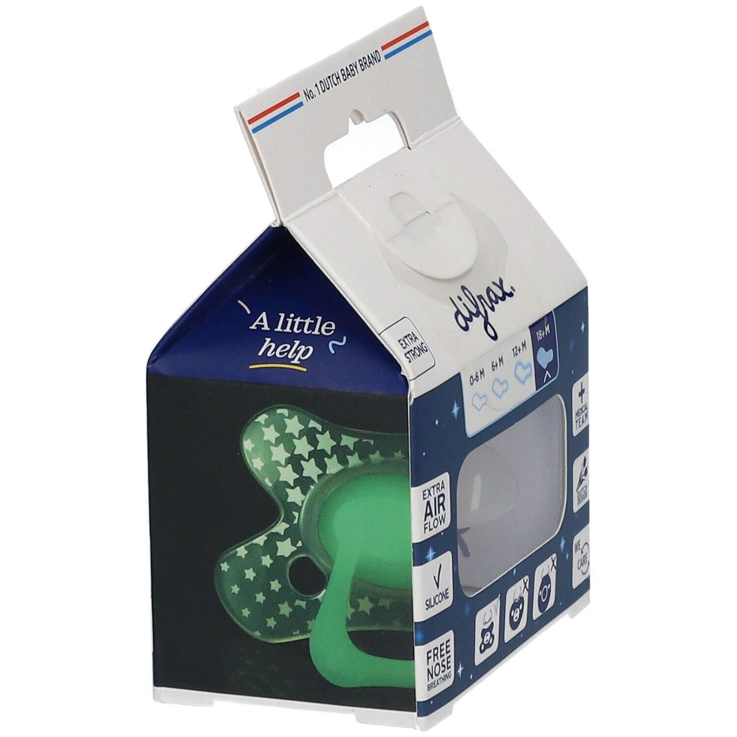 Difrax Sucette Dental Glow in the Dark 18 Moins+