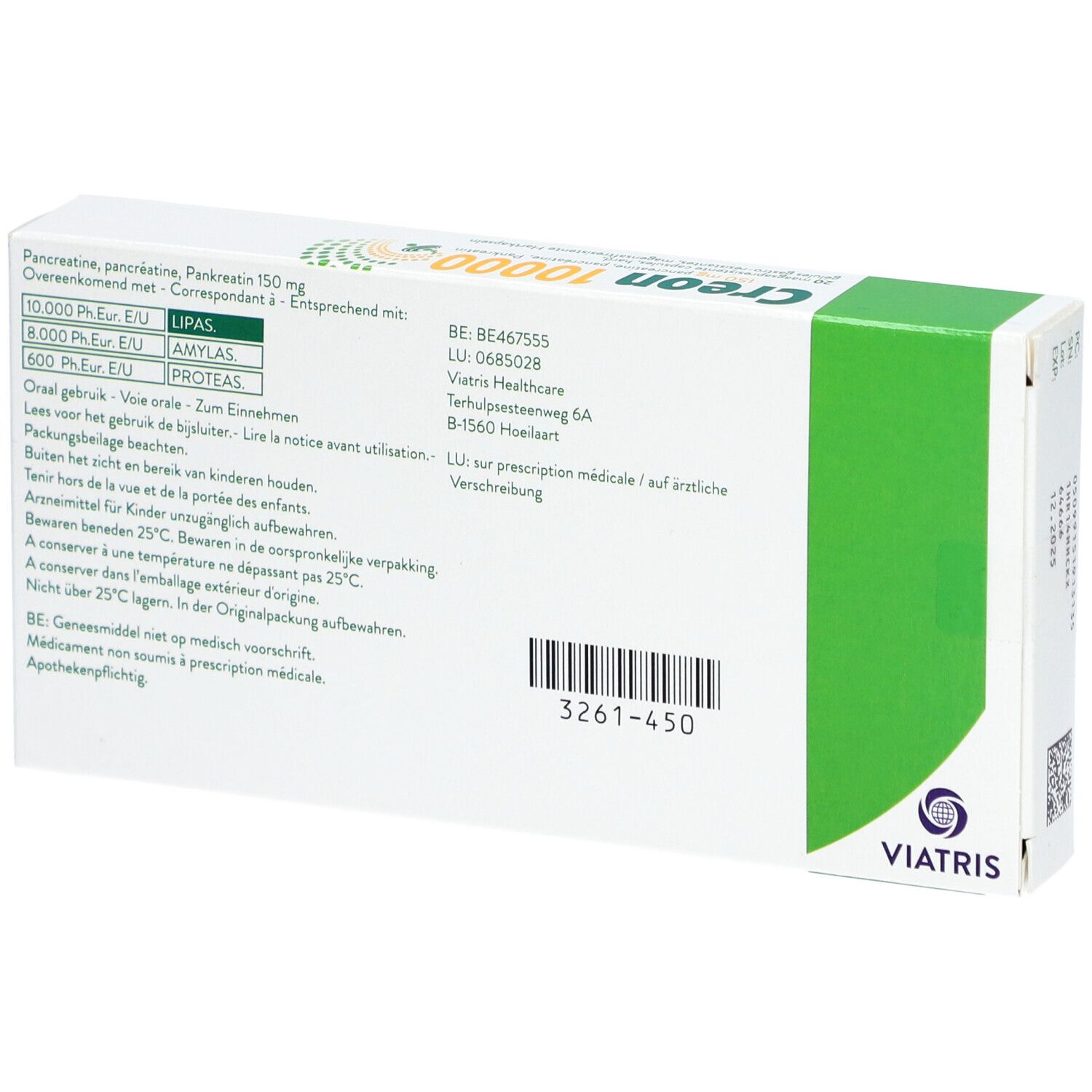 Creon 10000 Gastrorésistant Dur 150mg