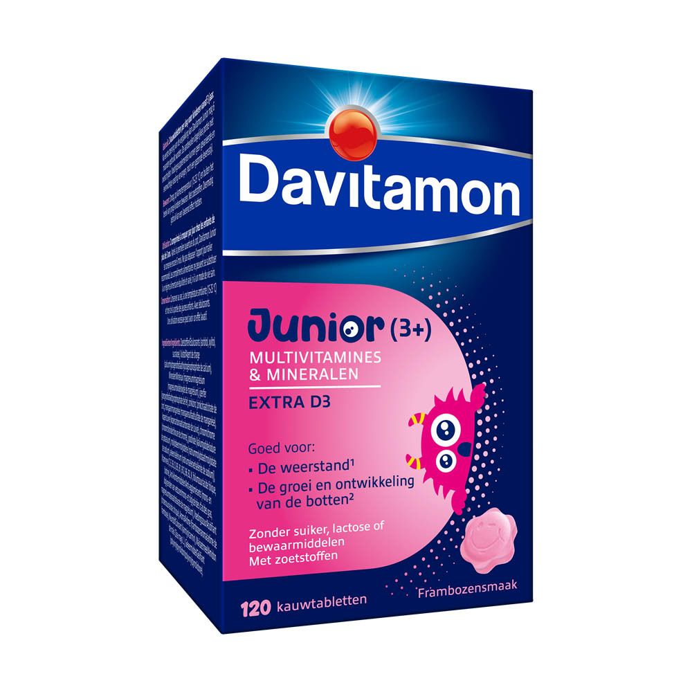 Davitamon Junior Framboos - Multivitamines vanaf 3 Jaar