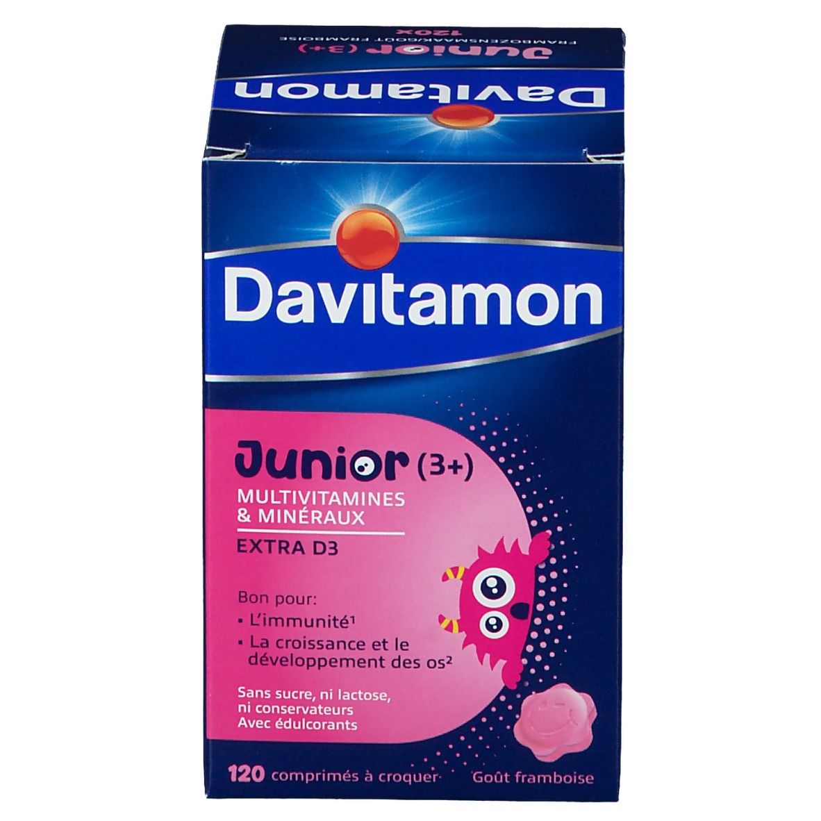 Davitamon Junior Framboise - Multivitamines à Partir de 3 Ans