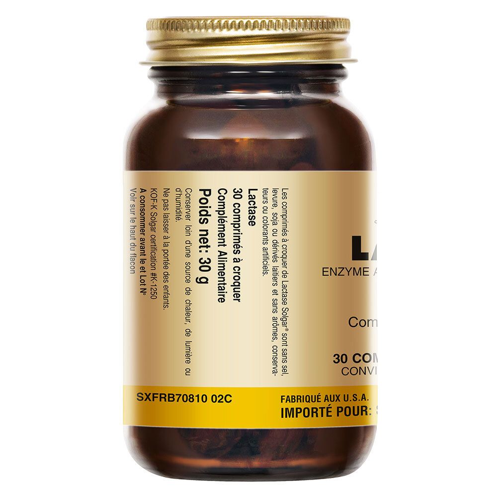 Dos du flacon en verre brun avec étiquette. Contient des informations sur les ingrédients et le fabricant.