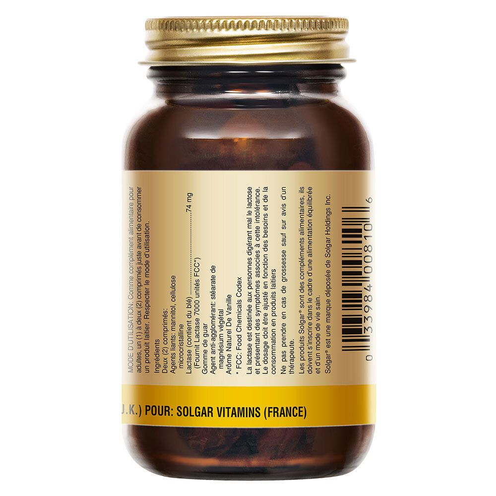 Dos du flacon en verre brun avec étiquette. Contient des informations sur les ingrédients et le fabricant.