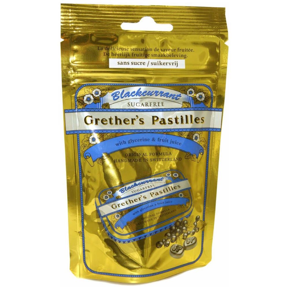 Grethers Pastilles Blackcurrant Suikervrij Navulling
