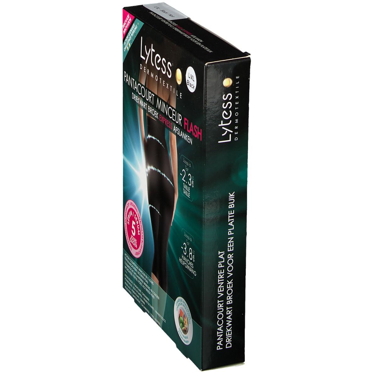 Lytess Flash Pantacourt Ventre Plat 5 Jours Minceur L/XL Noir