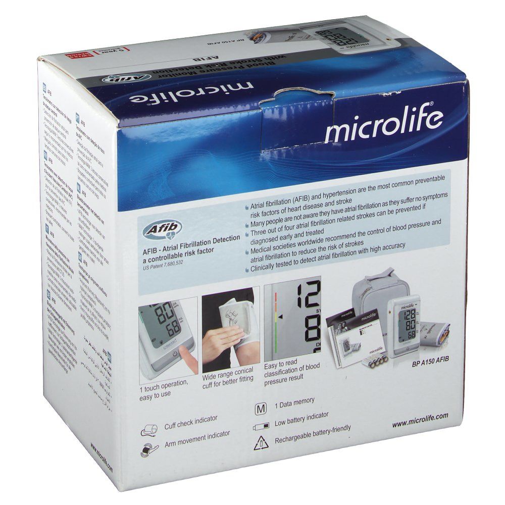 Microlife Tension Artérielle Mètre Bras Afib BPA150