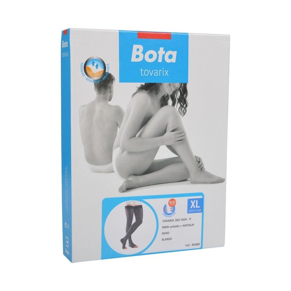 Bas noirs, bout ouvert. Produit non identifiable.