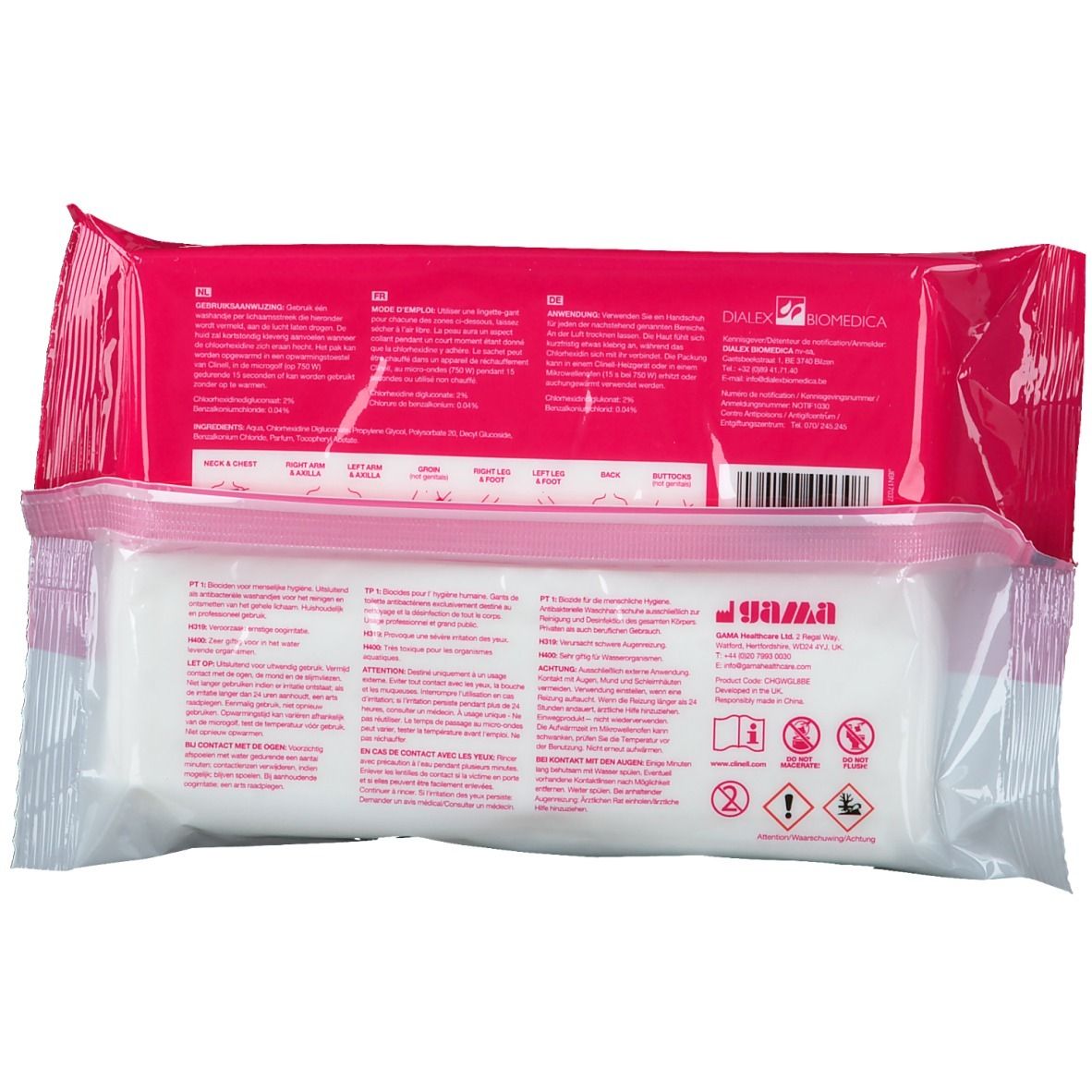 Clinell Washandjes 2% Chloorhexidine CHGWGL8BE