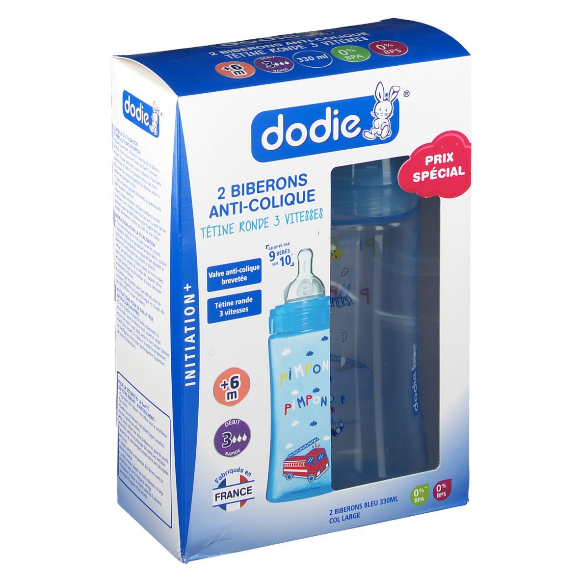 Dodie Biberons Anti-Coliqe Pompiers 6 Moins+