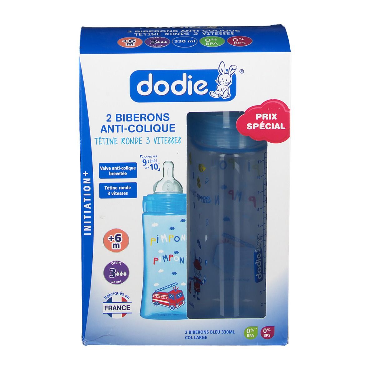 Dodie Biberons Anti-Coliqe Pompiers 6 Moins+