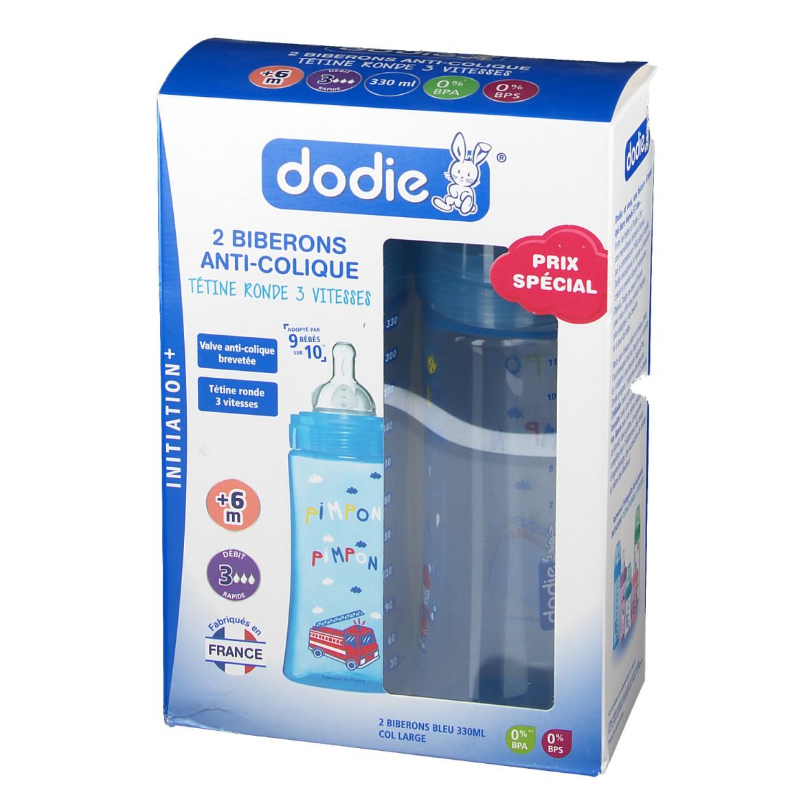 Dodie Biberons Anti-Coliqe Pompiers 6 Moins+