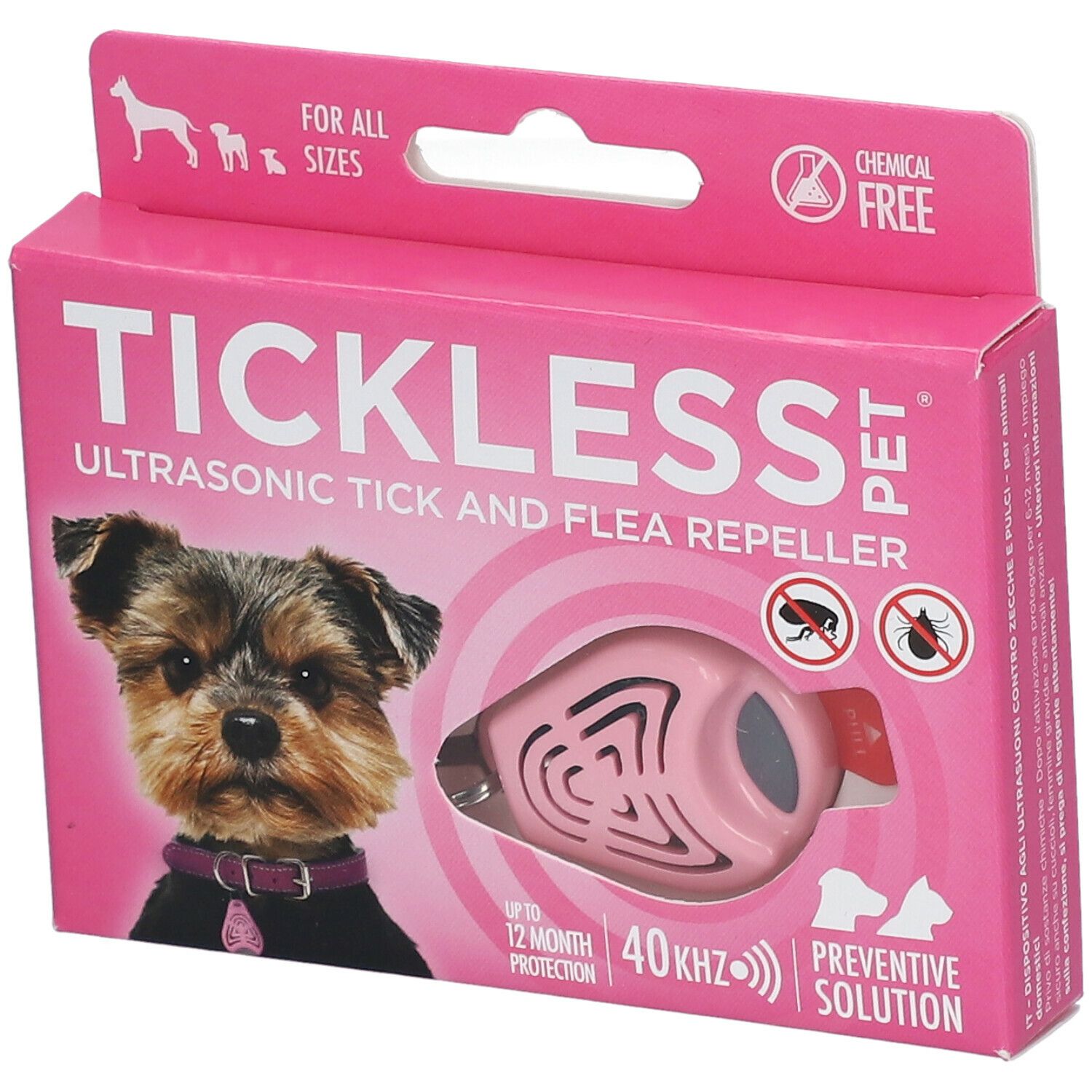 Tickless Ultrasone Verjager Teek/Vlo Roze