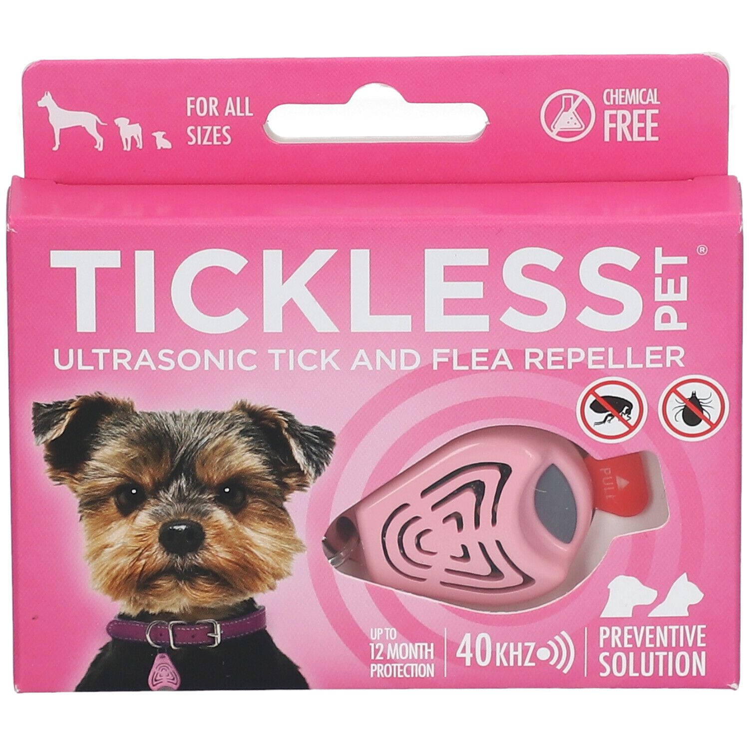 Tickless Ultrasone Verjager Teek/Vlo Roze