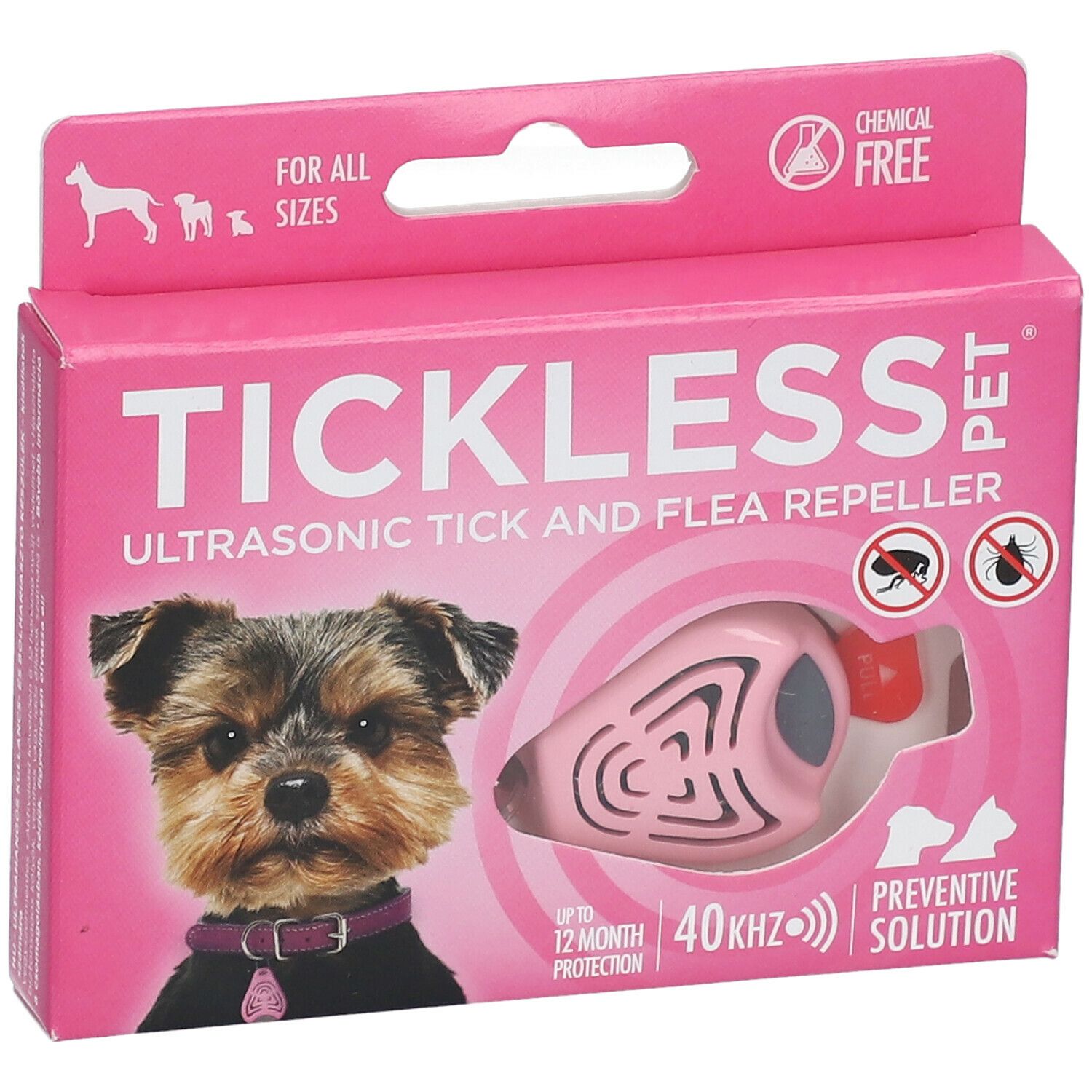 Tickless Ultrasone Verjager Teek/Vlo Roze