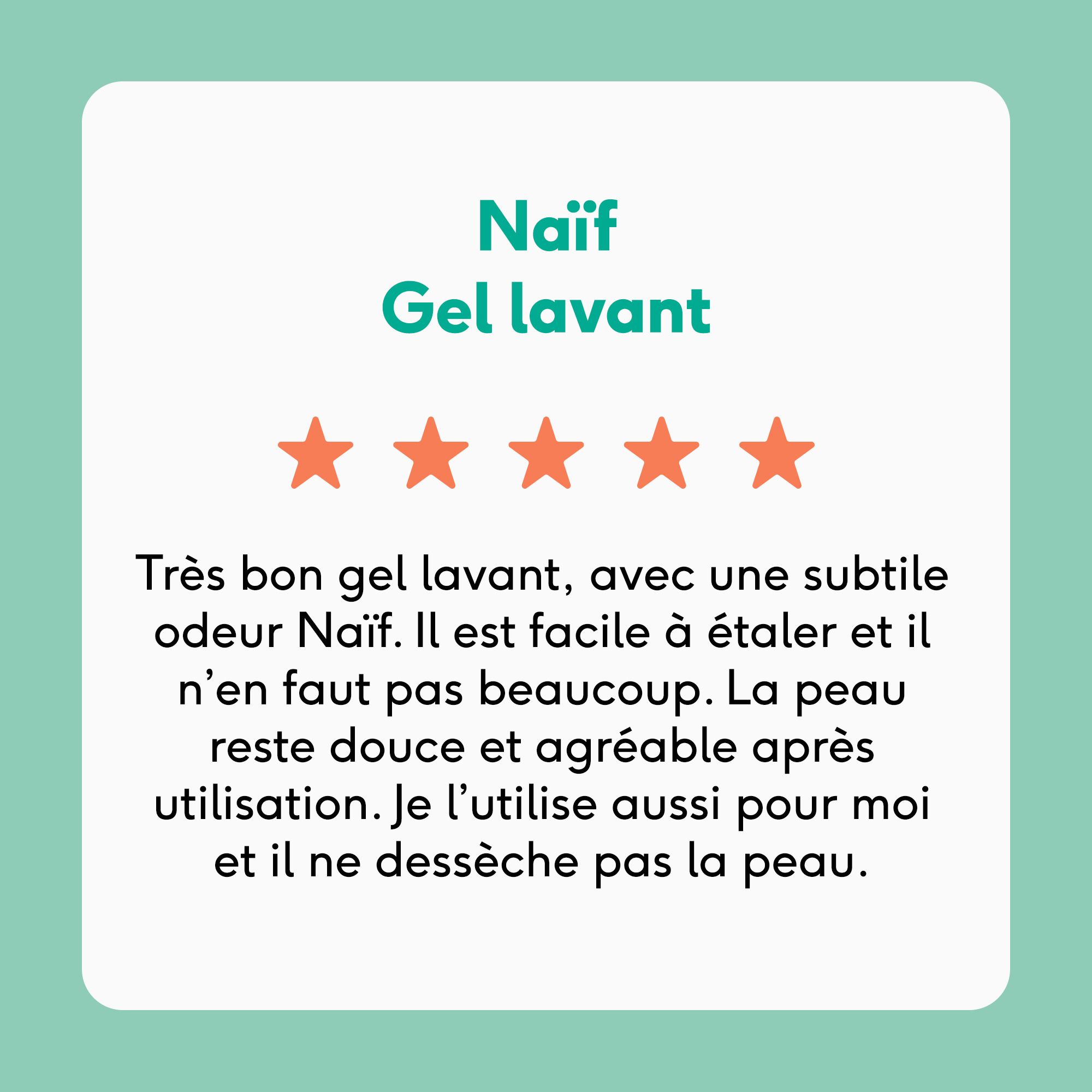 Dos du tube de gel lavant. Texte en plusieurs langues. 0% microplastiques, 0% SLES, 0% parfum.