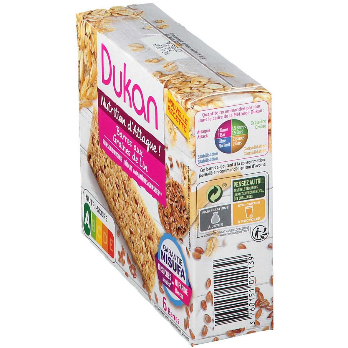 Dukan Barré de Son d'Avoine Nature Graines De Lin