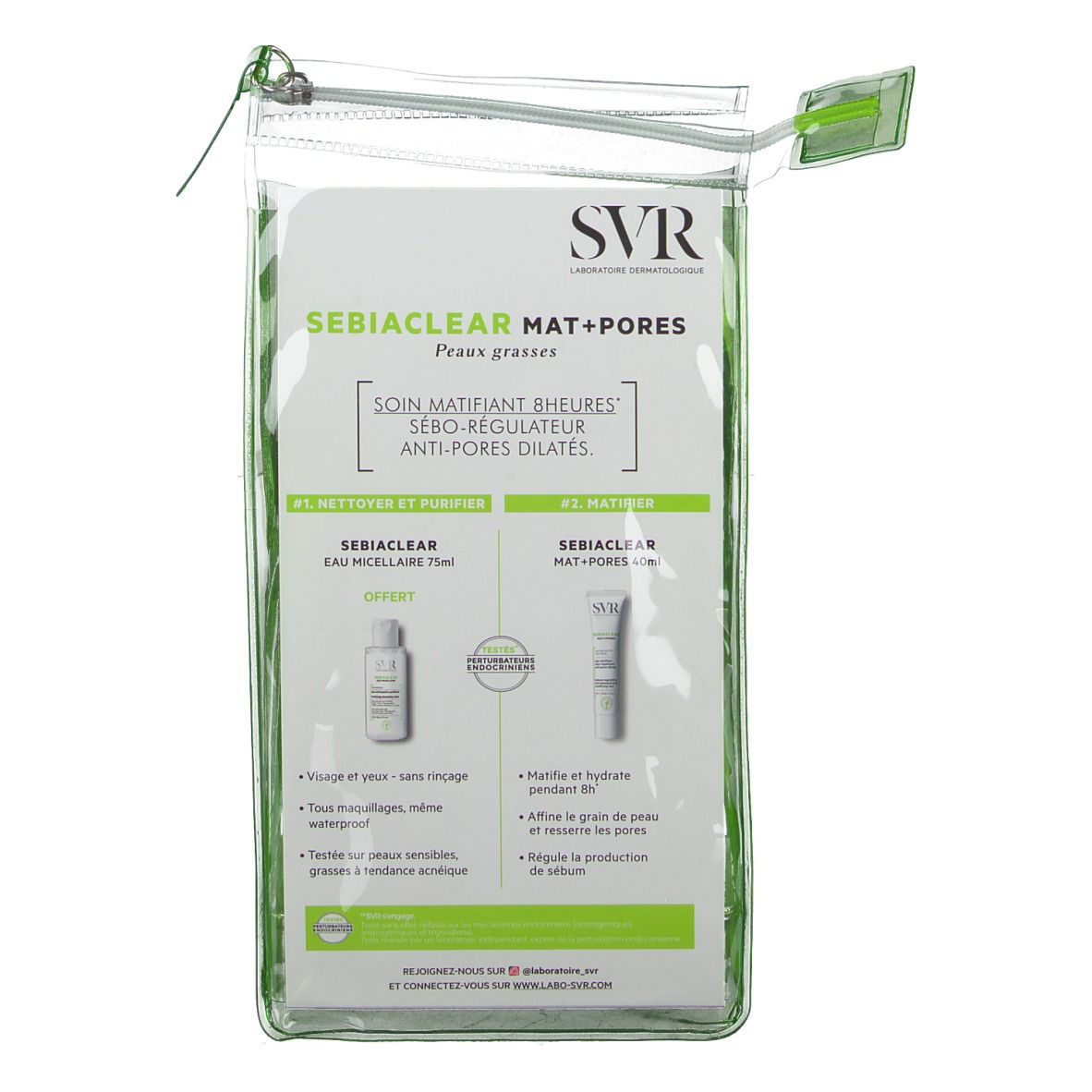 SVR Coffret Sebiaclear Mat+Pores 40ml + Eau Micellaire 75ml