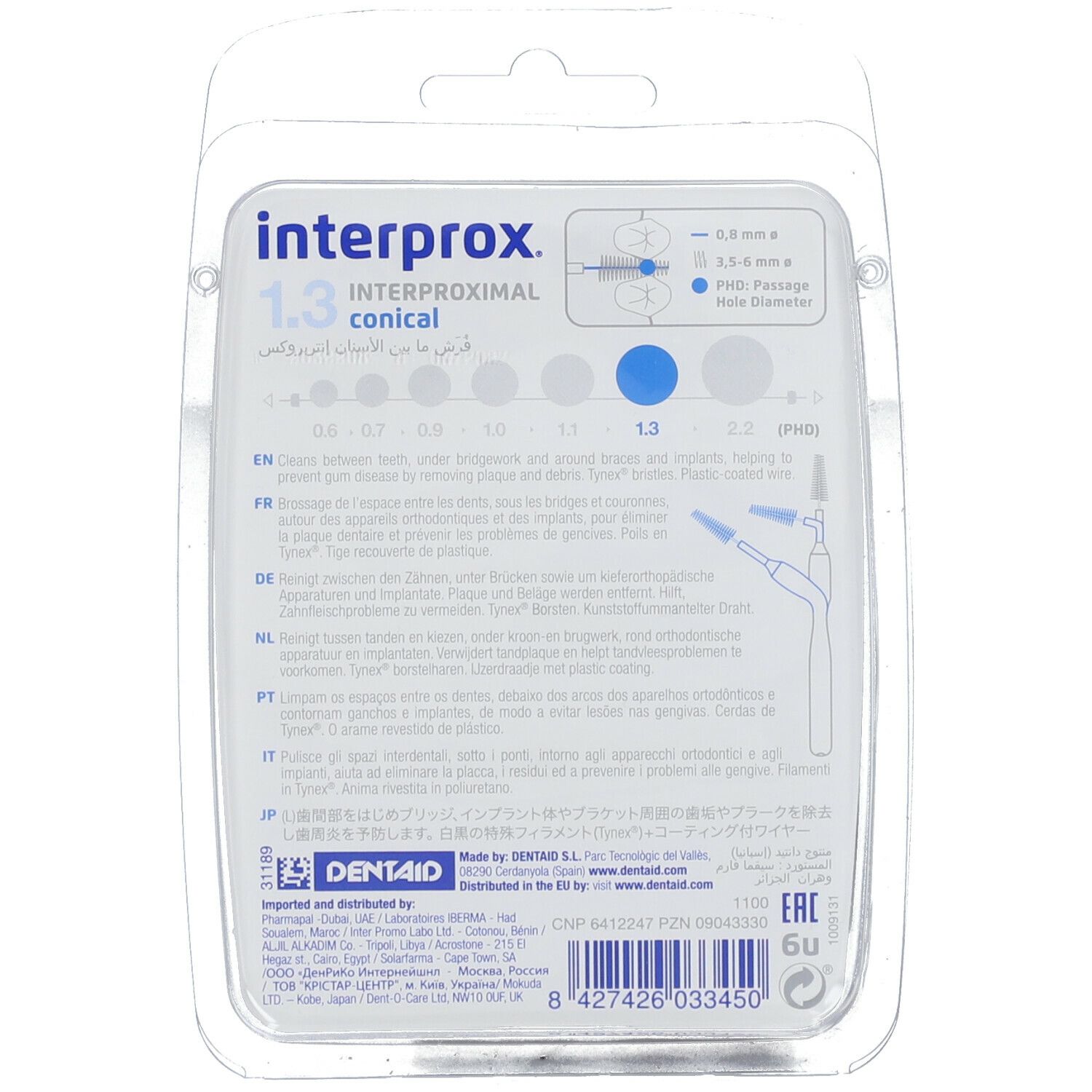 Interprox Premium conical 1.3 blauw 3.5mm
