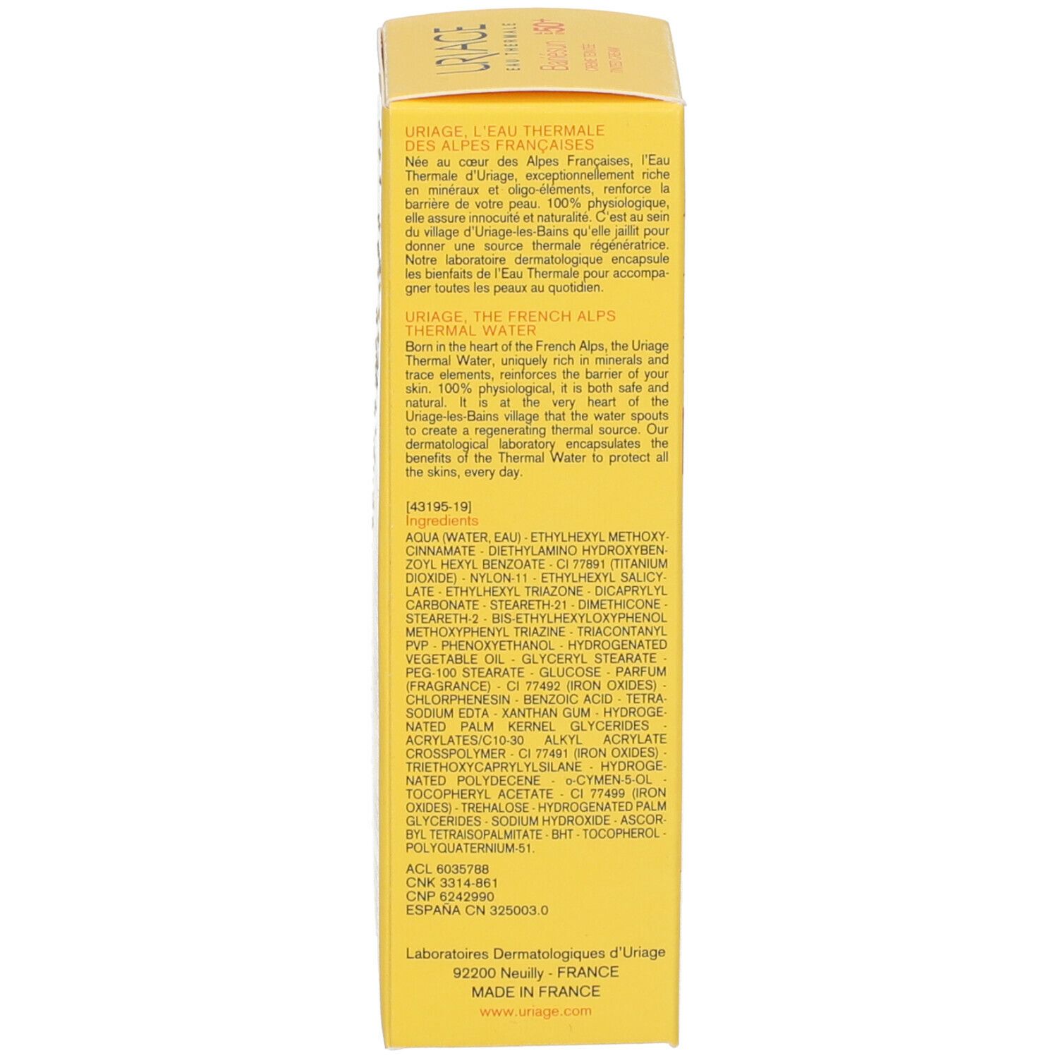 Uriage Bariésun Crème Teintée Claire SPF50+
