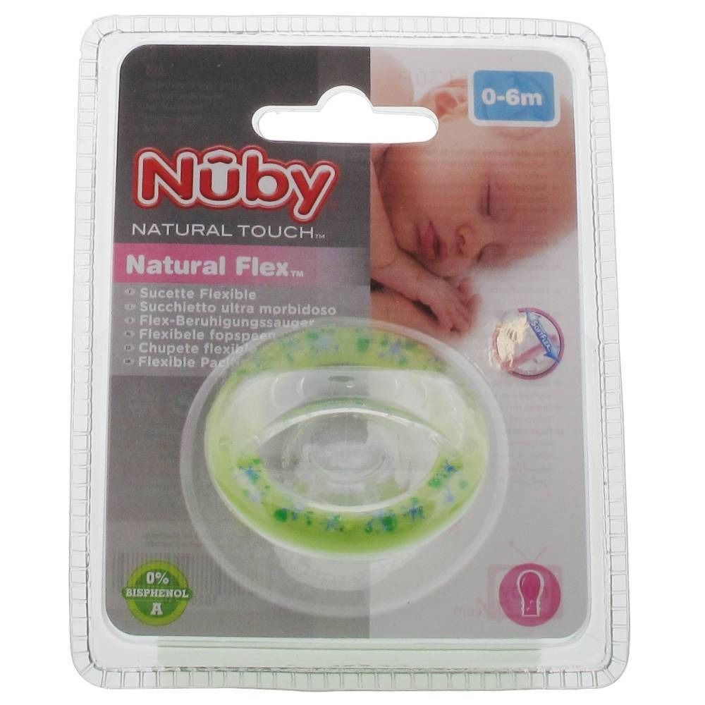 Natural Touch Sucette Silicone Cerise 0-6M Vert