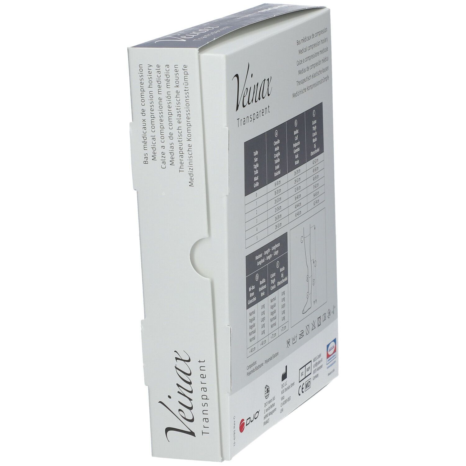Veinax Bas Genou Transparent Beige Clair Classe 2 Taille 2