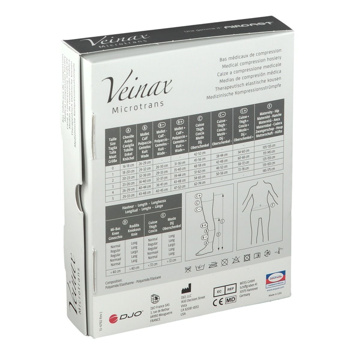 Veinax Bas Genou Microfibre Beige Classe 2 Taille 4