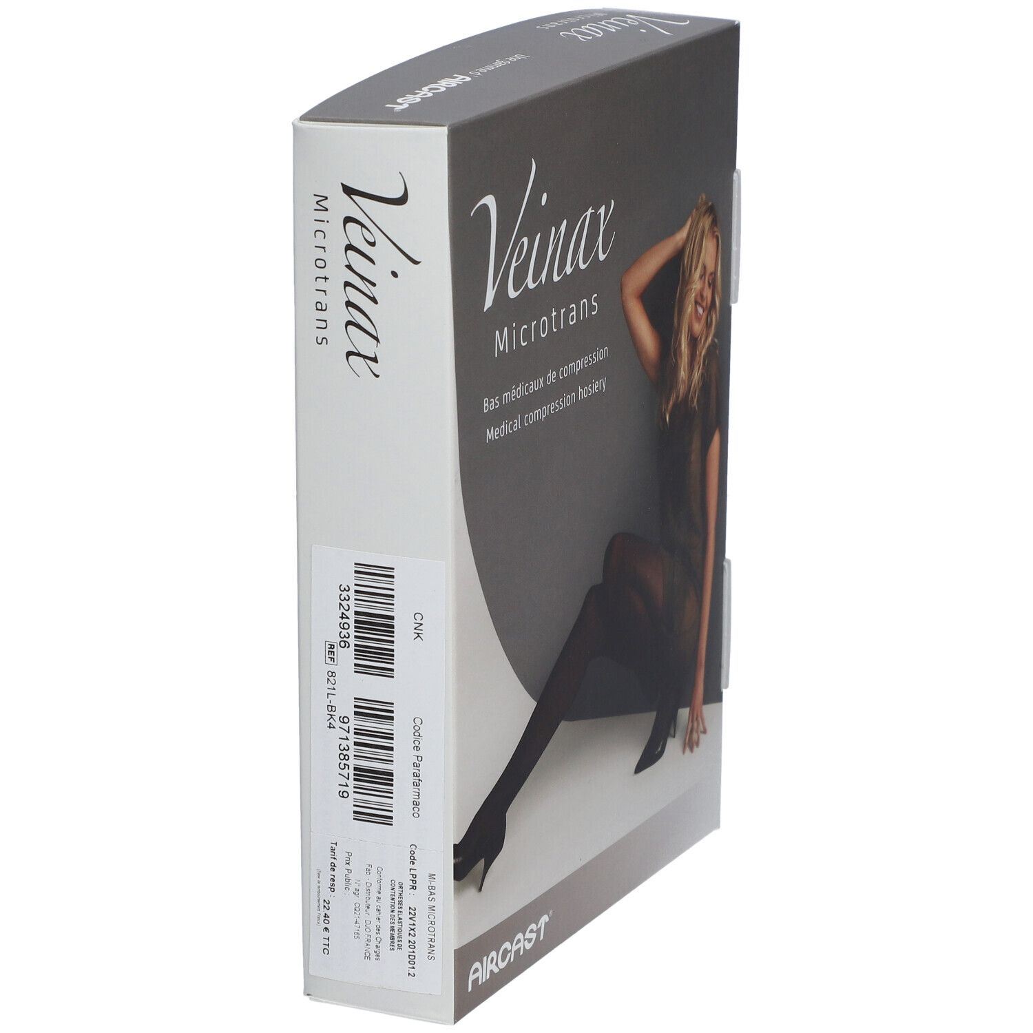 Veinax Bas Genou Microfibre Noir Classe 2 Taille 4