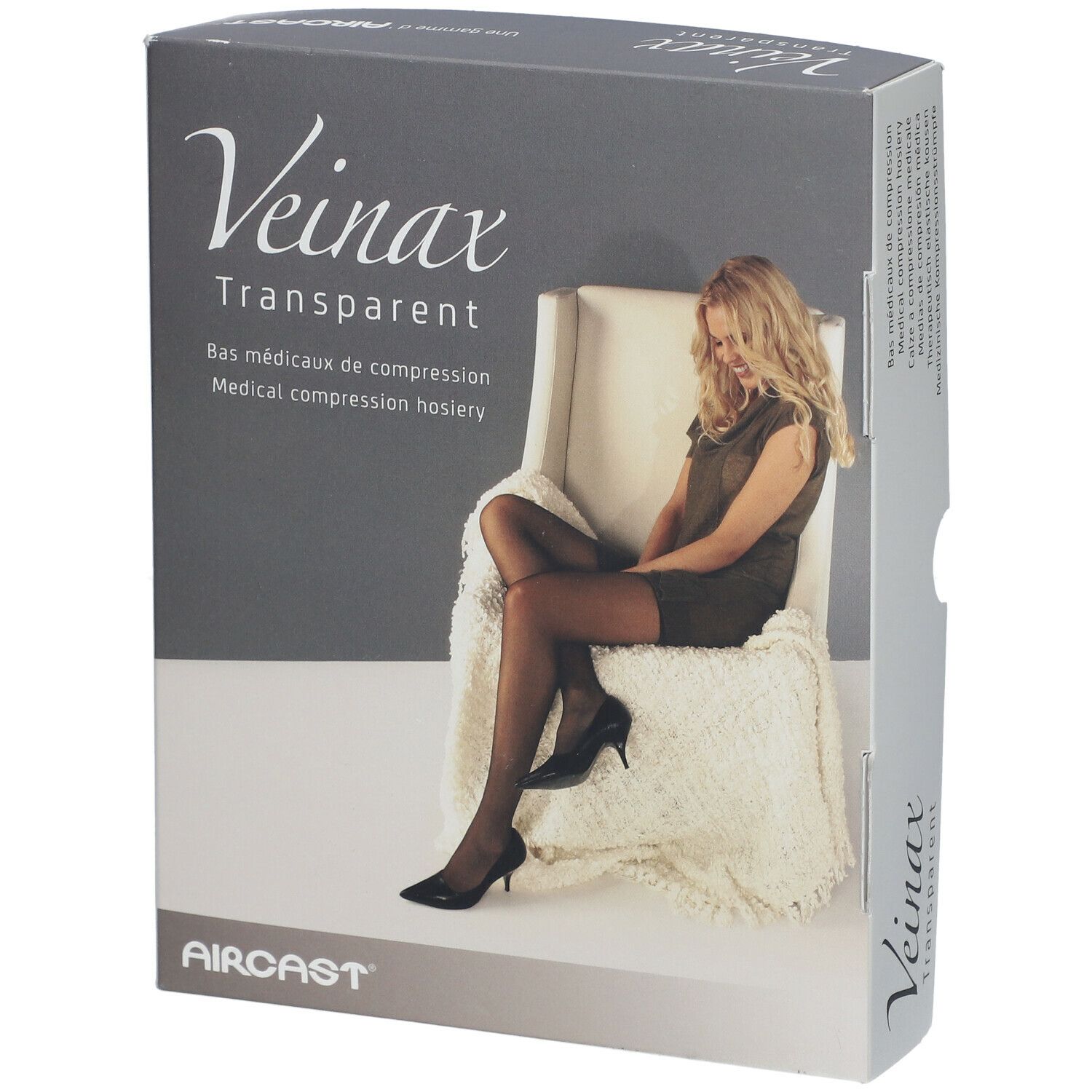 Veinax Bas Genou Transparent Noir Classe 2 Taille 3