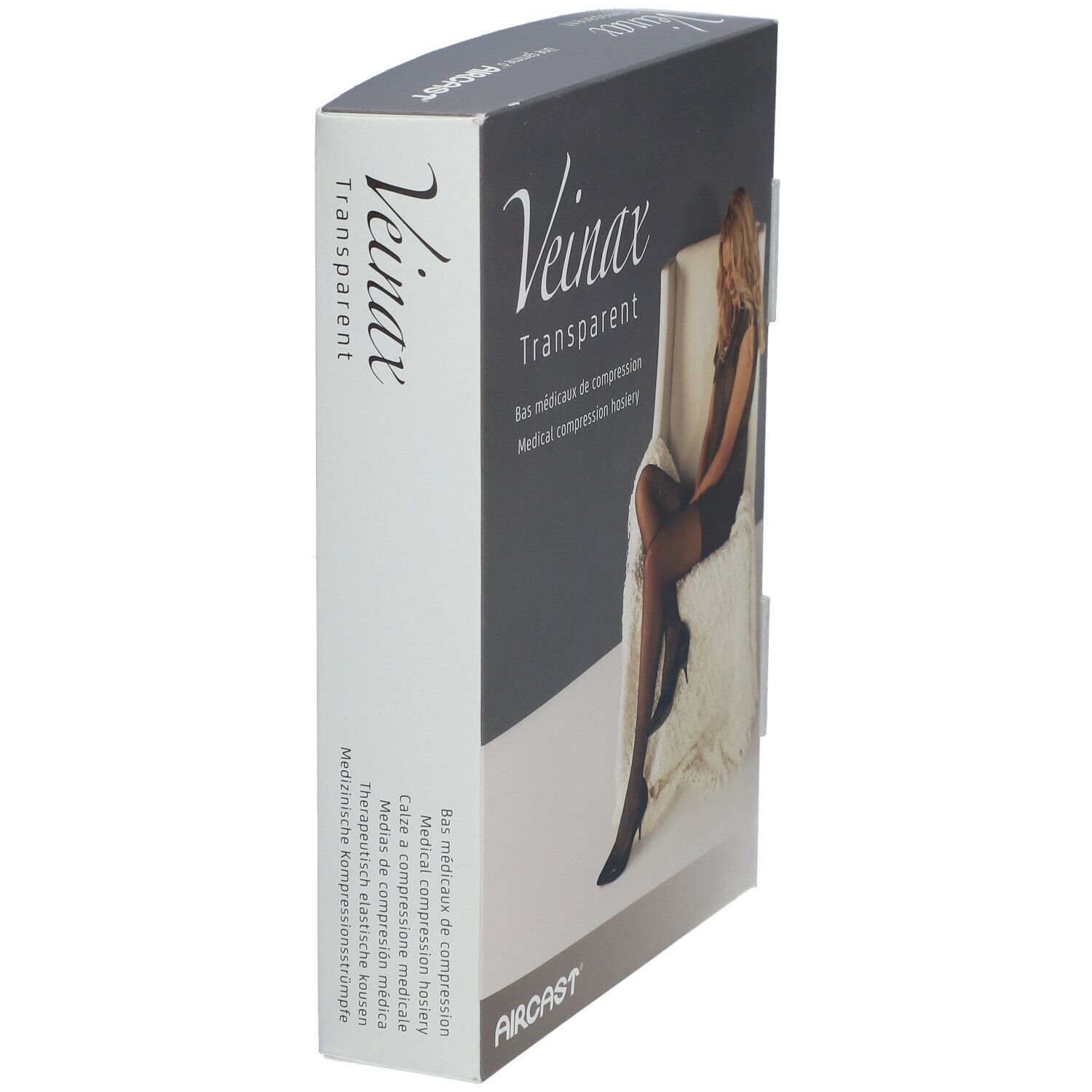 Veinax Bas Genou Transparent Noir Classe 2 Taille 3