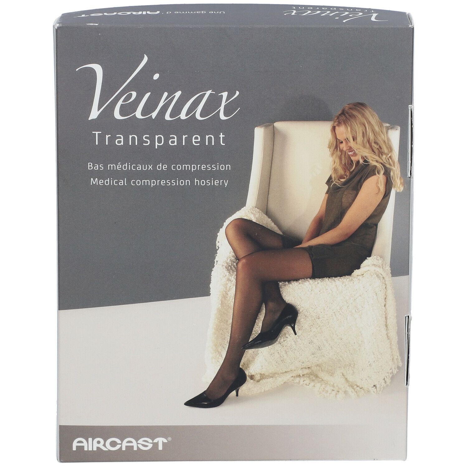Veinax Bas Genou Transparent Noir Classe 2 Taille 3
