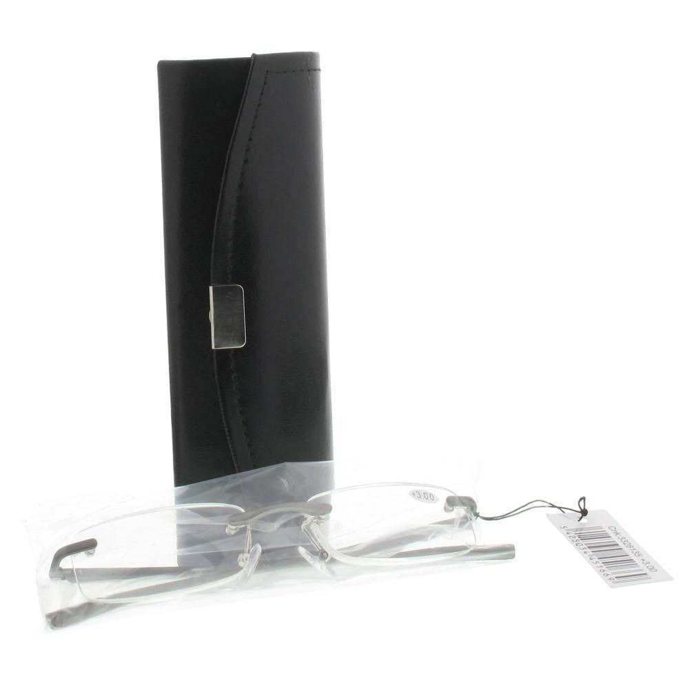 Pharma Glasses Leesbril Rimless Gun +3.00
