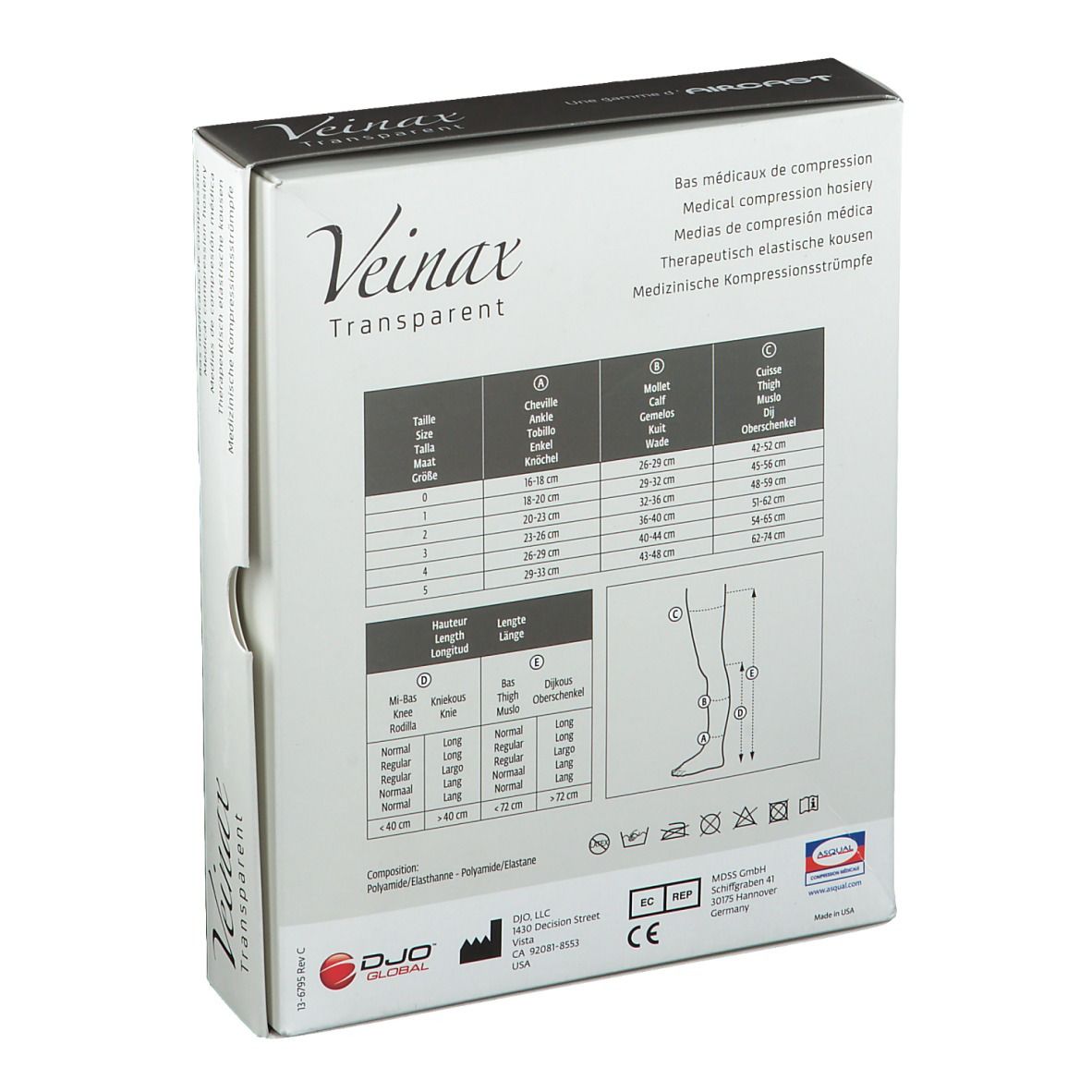 Veinax Panty Transparent Noir Classe 2 Taille 3