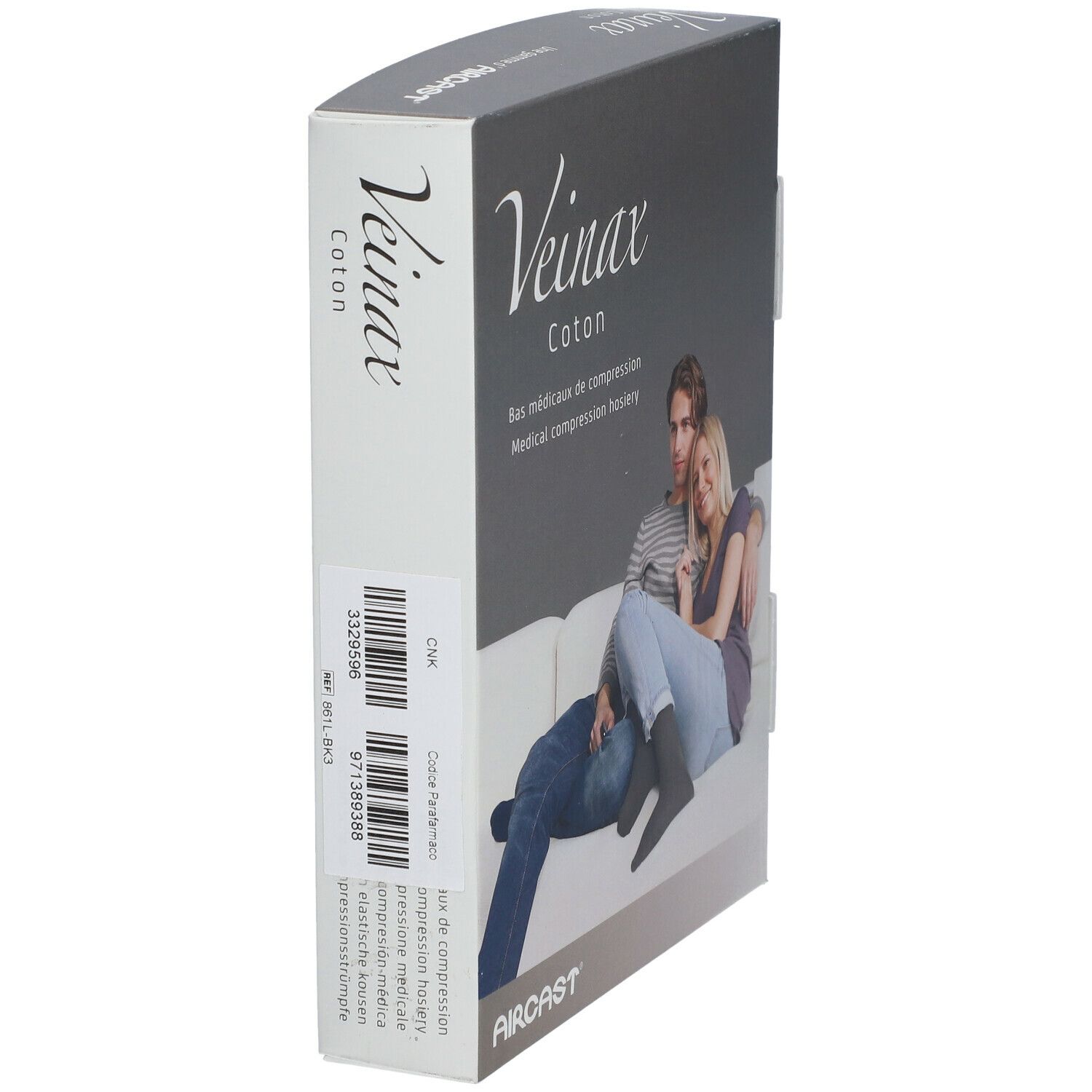 Veinax Bas Coton Homme Noir Classe 2 Taille 3