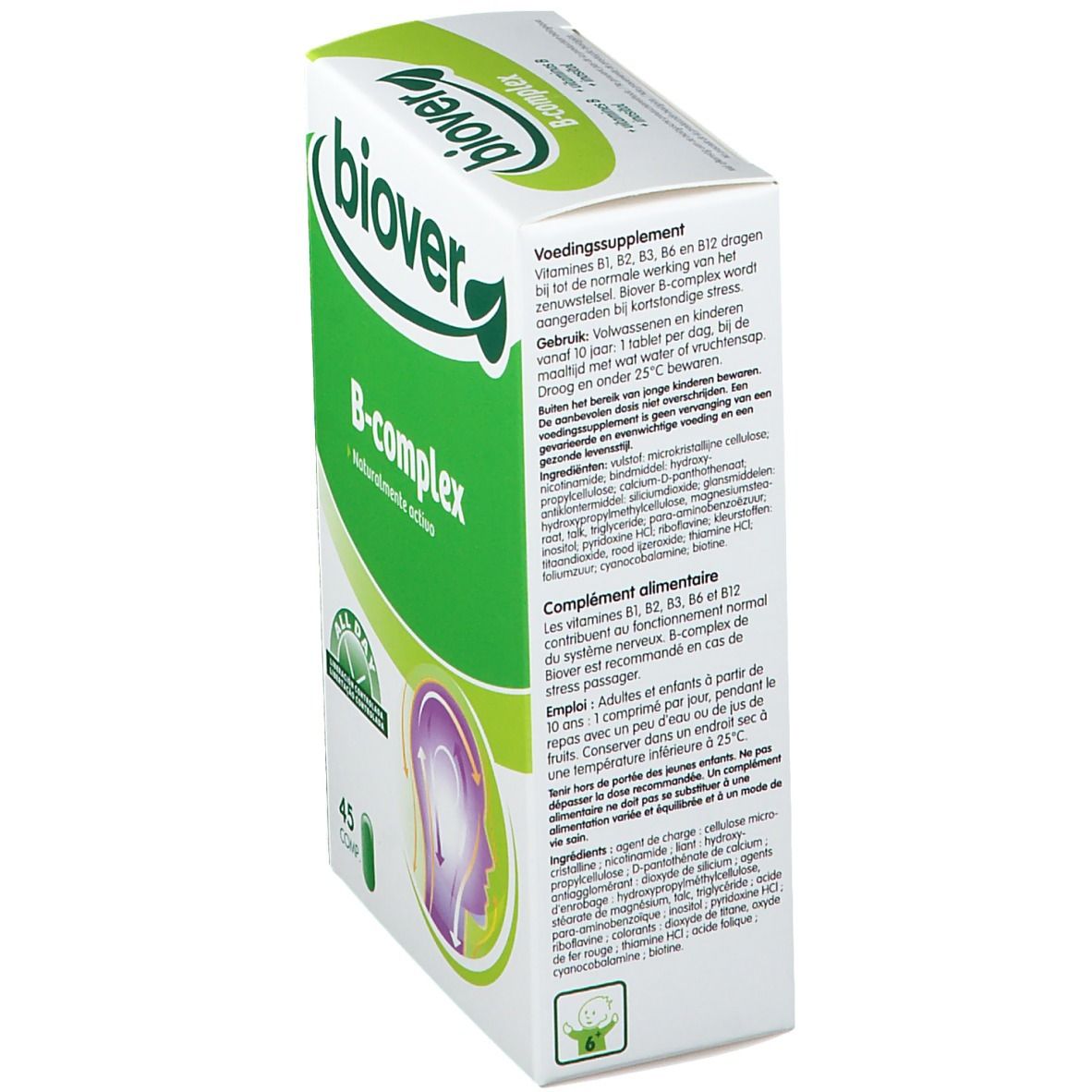 Biover B-complex – Zenuwstelsel – Voedingssupplement bij Stress - met Vitamine B Complex