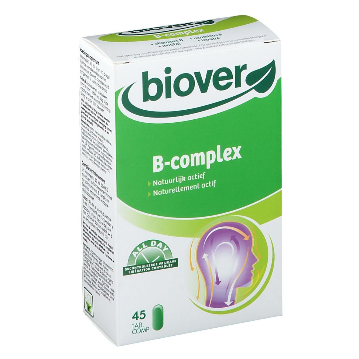 Biover B-complex – Zenuwstelsel – Voedingssupplement bij Stress - met Vitamine B Complex