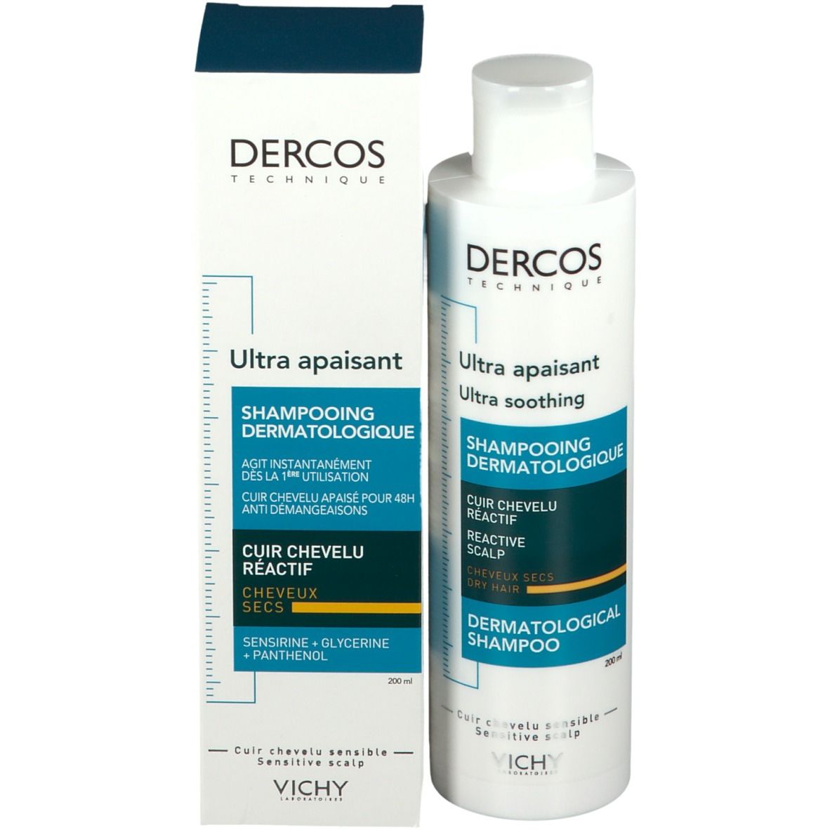 Vichy Dercos Ultra Apaisant Shampooing Dermatologique Cheveux Secs