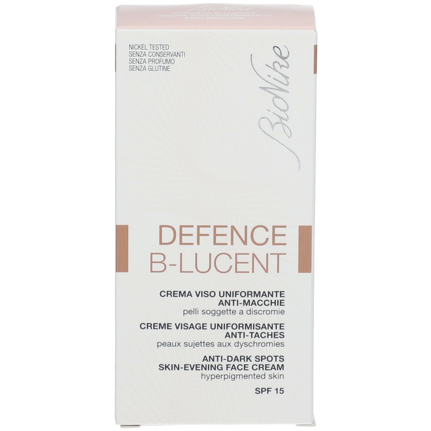 BioNike Defence B-Lucent Creme Visage Uniformisante Anti-Taches SPF15