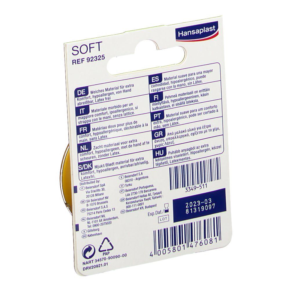 Hansaplast Hechtpleister Soft 5mx2,5cm