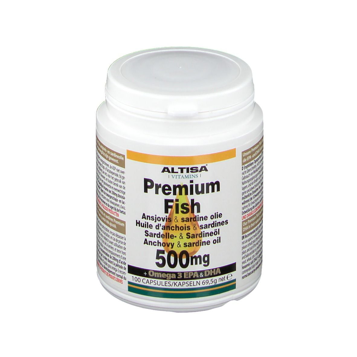 Altisa Premium Fish Huile 500 mg