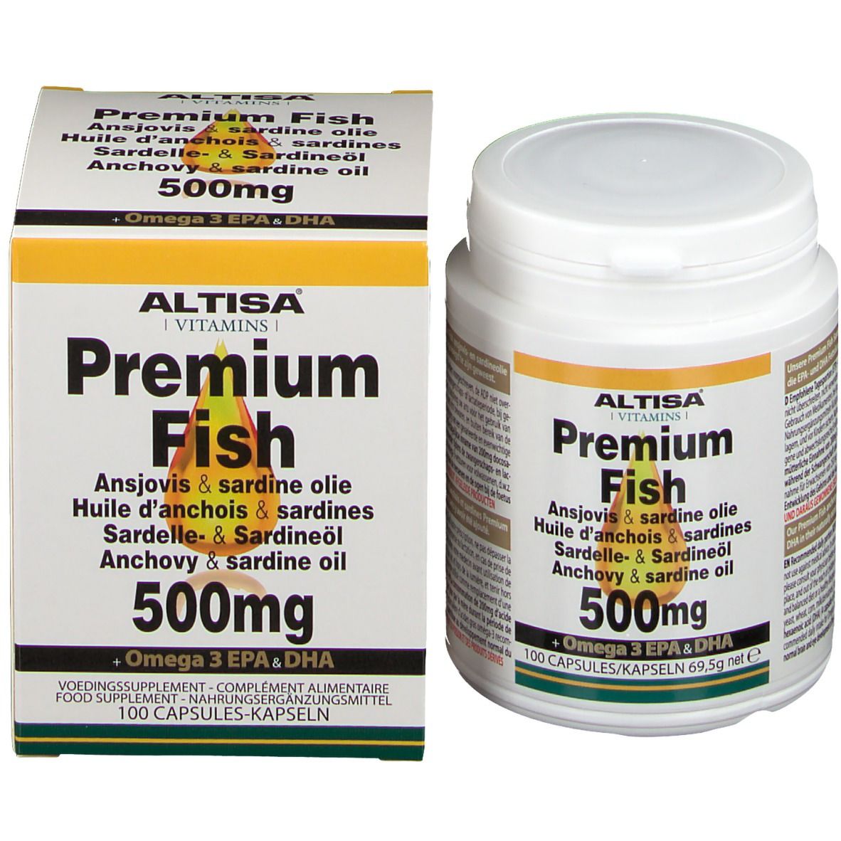 Altisa Premium Fish Huile 500 mg