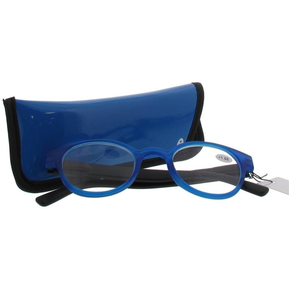 Pharma Glasses Leesbril Round Blauw/Zwart +1.00