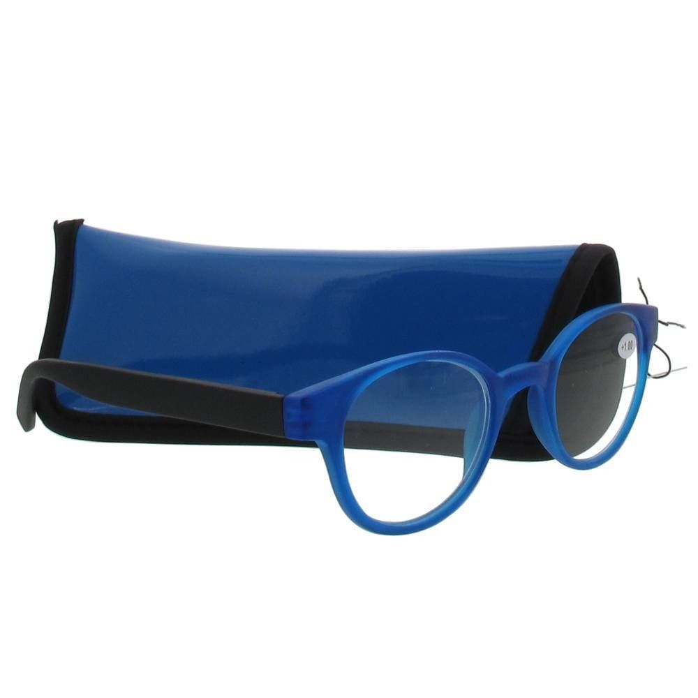 Pharma Glasses Leesbril Round Blauw/Zwart +1.00