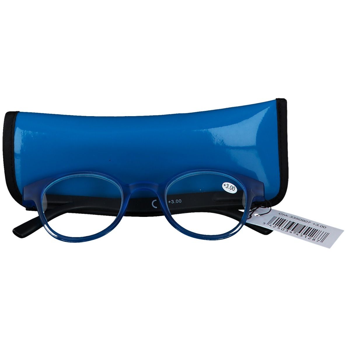 Pharma Glasses Leesbril Round Blauw/Zwart +3.00